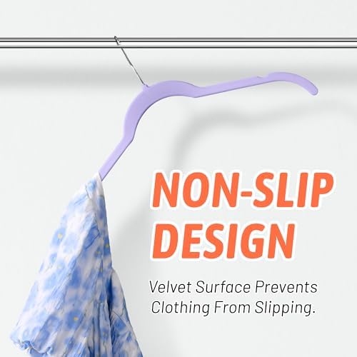 Sishynio Velvet Hangers 30 Pack, Non-Slip Slim Felt Hangers Multicolor - Image 6