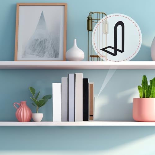 Chunful 12 Pcs Black Metal BookEnds Shelves, 5.5 x 3.75 x 2.25 in - Image 5