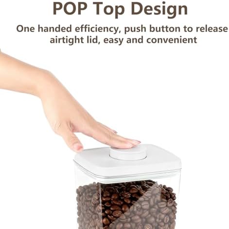 Pop Food Storage Containers Set Airtight Food Storage Containers with Pop Lids, Kitchen Pantry Organization and Storage, Cereal, Rice, Flour, Pasta & Snack Container, BPA Free, 3 x 1.2Qt - Image 2