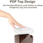 Pop Food Storage Containers Set Large Airtight Food Storage Containers with Pop Lids, Kitchen Pantry Organization and Storage, Cereal, Rice, Flour, Pasta & Snack Container, BPA Free, 2 x 2.8Qt - Image 2