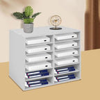 Mail Sorter Desktop, White Student Mailbox for Classroom, 12 Compartments Literature Organizer, Sheet Sorter, Paper Organizer for Home School Office (12 Slots White) - Image 3