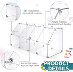 Geetery 2 Pack 4 Tier Acrylic Candy Bin Clear Partitioned Dry Food Display Spices Container Transparent Retail Donut Cookie Bin Compartments Display for Candy Cereal Chocolate Bean Knock Down - Image 4