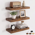 16inch Floating Shelves for Bathroom, 6.7" Deep Wall Shelves, Set of 3 by Dreamland