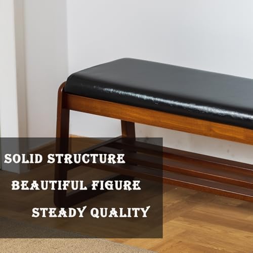 latifolia Shoe Rack Bench, Shoe Bench for Entryway(Black,31.50''L) - Image 3