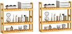 Domax Bathroom Wall Shelf - Over Toilet 3 Tier Storage Rack Adjustable Layer Multifunctional Utility Wall Mounted Towel Shelves Living Room Kitchen (Bamboo-Pack of 2) by Domax