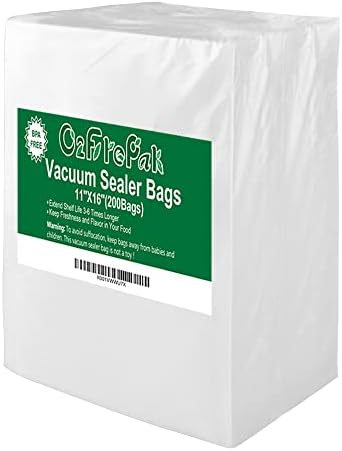 O2frepak Gallon 11"x16" Vacuum Sealer Bags 200ct for Food Storage by O2frepakDirect