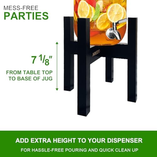 Adjustable Drink Dispenser Holder - Stand for 6-11" Dispenser, Fits 1-3 Gallon Glass Water Jar, Black - Image 5