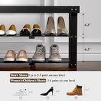 BAMBUROBA Bamboo Shoe Bench, 3-Tier Entryway Storage Rack,Black - Image 4