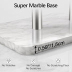 FEILERN Toilet Paper Holder Stand for Bathroom Floor Standing Toilet Roll Dispenser Storages 4 Reserve Rolls, with Top Storage Shelf for Cell Phones, Wipe, Wallet and More(Marble Brush Nickel) - Image 6