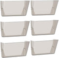 Gawerk Clear Acrylic Single Pocket, Plastic Hanging Wall Mount File Holder for Office Home (Gray, 6 Pack) by Gawerk
