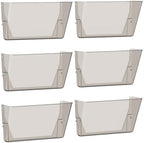 Gawerk Clear Acrylic Single Pocket, Plastic Hanging Wall Mount File Holder for Office Home (Gray, 6 Pack) by Gawerk