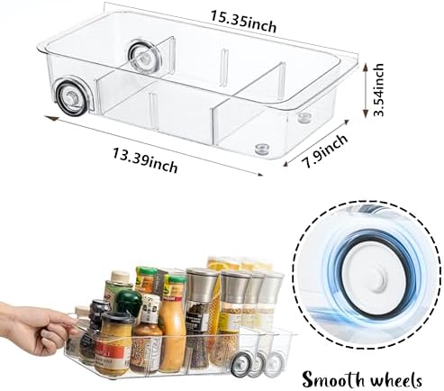 LXLXXL Fridge Organizer and Storage Drawer Rolling Refrigerator Bins,3 Pack - Image 2
