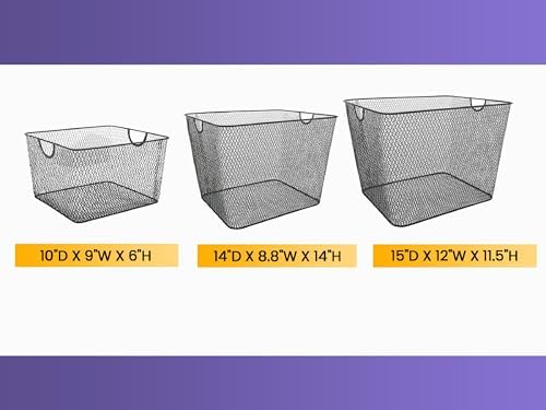 YBM HOME Wire Storage Baskets for Shelves, Cabinets, Pantry, Countertop, Open Mesh Storage Basket for Organizing Food Supplies, 2 Pack 14 x 10 - Image 6