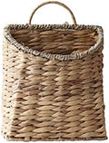 GYASVWU Woven Hanging Basket Water Hyacinth Hanging Wall Basket Wicker Handmade Baskets for Garden Farmhouse Home (Seagrass mouth) by GYASVWU
