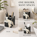 Natural Calacatta Black Marble Makeup Brush Holder, Pen Holder - Image 5