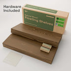 Solid Wood Floating Shelves for Wall 16 Inch Walnut, Wooden Bathroom Shelf - Image 6