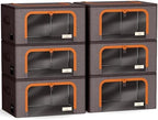 Sorbus Clothes Storage Bins, Clear Window & Handles (6 Pack, Brown) - Image 7