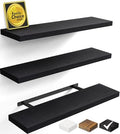 BAYKA Black Floating Shelves 35.4in, Set of 3, Wall Mounted for Wall Decor by Bayka