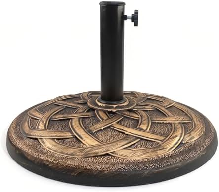 T&Jero 42 lb Round Heavy Duty Patio Market Table Umbrella Base Stand Weight for Outdoor, Bronze by TJero