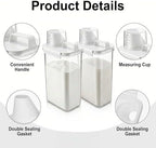 4 Pack 77.8 oz Laundry Detergent Dispenser, Large Capacity PET Plastic Liquid Laundry Soap Container with Handle & Measuring Cup Cap, Clear Heavy Duty Dispenser for Room Organization - Image 3