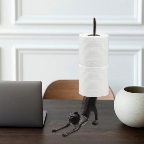 Cat Cast Iron Toilet Tissue Holder Toilet Paper Holder for Bathroom - Image 3