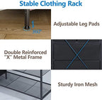 Heavy Duty Clothing Rack with 5 Drawers & 4 Storage Shelves, 2 Hanging Rods - Image 5