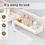 Inch Over the Sink Bathroom Shelf Organizer, No-Drill Countertop Caddy for Toiletries & Skincare, Rust-Proof Carbon Steel & Aluminum, Fits Most Faucets (Cream, 23.62inch) - Image 3