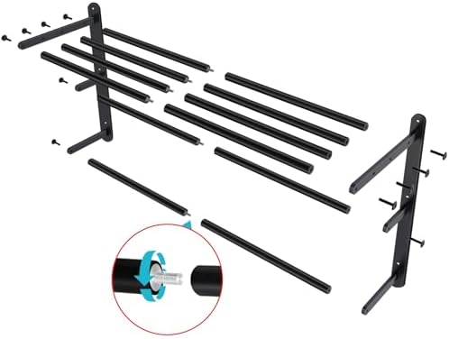 Matte Black 32 InchTowel Racks for Bathroom, VOTZAAQ Black Towel Shelf with Double Towel Bar, 3 Tier Stainless Steel Towel Storage, Bath Towel Holder Wall Mounted - Image 6