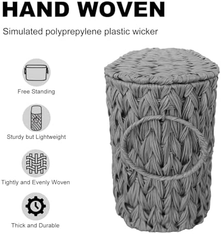 Coeusy Toilet Paper Basket with Lid, Wicker Basket for Bathroom Organizer - Image 5