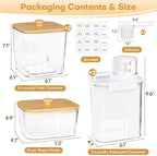 Homde Clear Laundry Detergent Dispenser: Reusable 3+2 Pack with Lids - Image 2