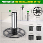 Heavy-Duty Patio Umbrella Stand Base for Up to 2" Poles - Image 2