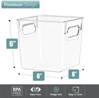 Sorbus Fridge Organizers and Storage, Clear Plastic Bins (Small, 8 Pack) - Image 2