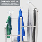 HavenlyYouth 3 Tier Free Standing Towel Rack, Pool Towel Rack with Metal Shelf for Outside, Blanket Drying Holder for Display and Storage in Bathroom, 35.8" H x 31.5" L x 11.8" W, White - Image 5
