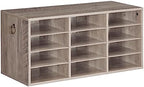 HOOBRO Countertop Mail Sorter Organizer, Wooden Literature Organizer, Student Mailbox for Classroom, Desktop Bill Organizer for Office Home School, 12 Compartments, Greige BG43WF01 by HOOBRO
