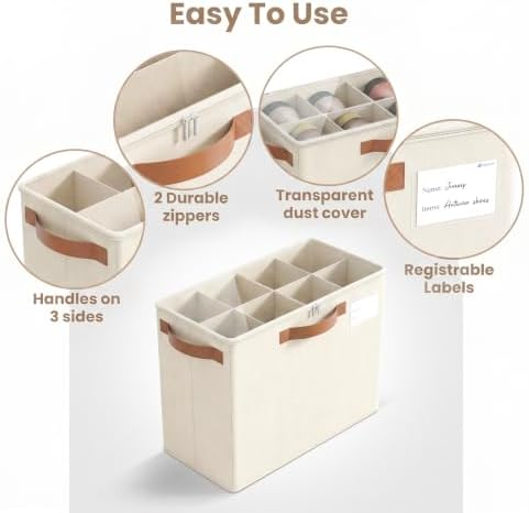 Varhomax Shoe Organizer Box for Closet, Small Foldable Shoe Storage Bin - Image 5