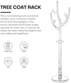 Bekrvio Wood Freestanding Coat Rack Coat Tree with Round Base, Walnut - Image 5
