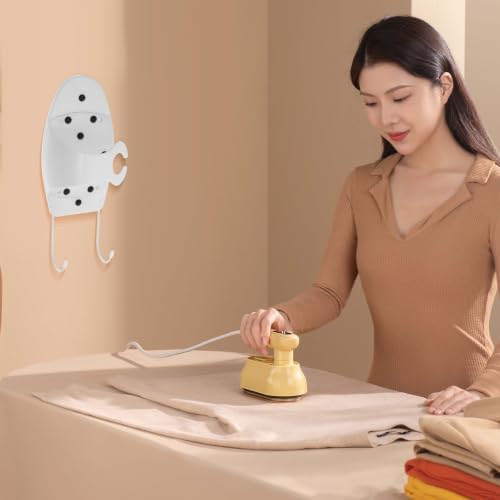 Ironing Board Wall Hanger with Iron Holder, Wall Mount White ABS - Image 5