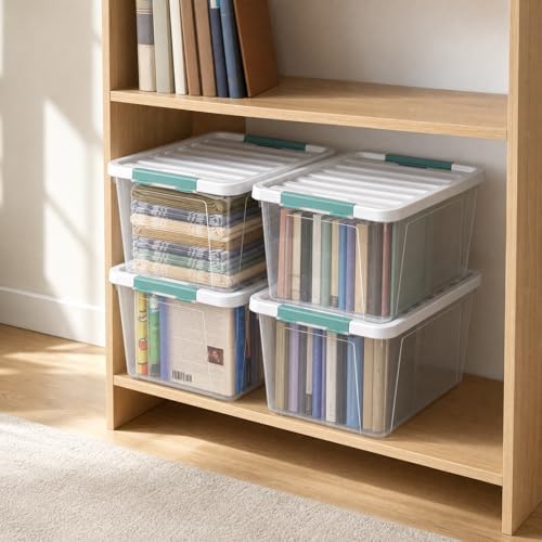 36 Quart Large Plastic Storage Box, Clear Plastic Storage Totes, 4 Packs - Image 7