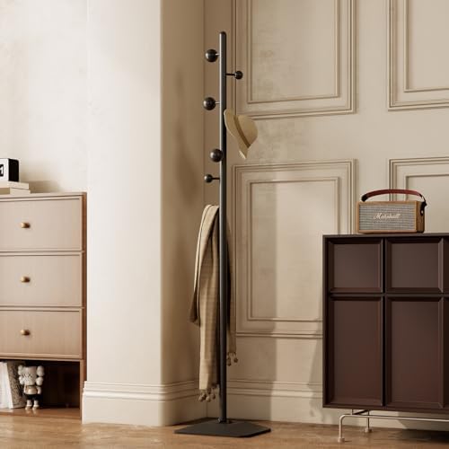 coat rack freestanding,coat rack stand with 7 Hooks and Metal Base for Bags, Hats.Coat Tree Coat Hanger Stand for Home Office Hall Entryway by uniquefurnituremodernstyle