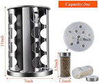 DOUBLE 2 C Revolving Countertop Spice Rack Stainless Steel Seasoning Storage Organization,Spice Carousel Tower for Kitchen Set of 16 Jars (16Jars) - Image 5