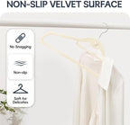 Velvet Stackable Hangers 50 Pack Space Saving Cascading Hook Ivory - Image 6