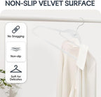 Velvet Stackable Hangers 50 Pack Space Saving Cascading Hook White - Image 6