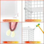 HUBSON Wire Cube Storage Organizer, Book/Toy/Craft/Potted Plants and petCloset Organizers and Storage Shelves, 6-Cube Freely Combinable Metal Grids Storage Shelf,White Plus Iron - Image 5
