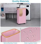 efluky Slim Laundry Basket with Wheels, Narrow Rolling Laundry Hamper with Lid and Removable Bag, Tall Aesthetic Dirty Clothes Hamper on Wheels for Laundry Room, Bedroom, Dorm and Bathroom, 75L Pink - Image 5