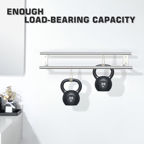 Alise 24'' Double Towel Bars for Bathroom,Wall Mount Towel Holder,Brushed - Image 6
