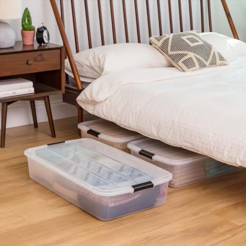 3 Pack 50QT Stackable Plastic Storage Bins With Lids - Image 2