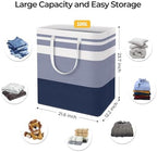 HomeHacks 2 Pack Large Laundry Baskets, Laundry Hampers Bags (Blue 100Lx2) - Image 4