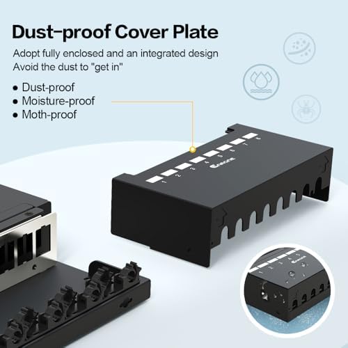 8 Port Blank Keystone Patch Panel Shielded Compatible with LC/SC/ST/FC/USB/HDMI Keystone Jack for Desk Mount Home Ethernet Termination Box - Image 3