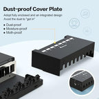 8 Port Blank Keystone Patch Panel Shielded Compatible with LC/SC/ST/FC/USB/HDMI Keystone Jack for Desk Mount Home Ethernet Termination Box - Image 3