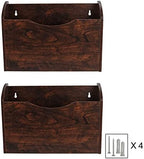 PAG-Mass Wall File Holder Wall Mounted Wood Hanging File Organizer for Office, 2 Pockets, Brown - Image 6